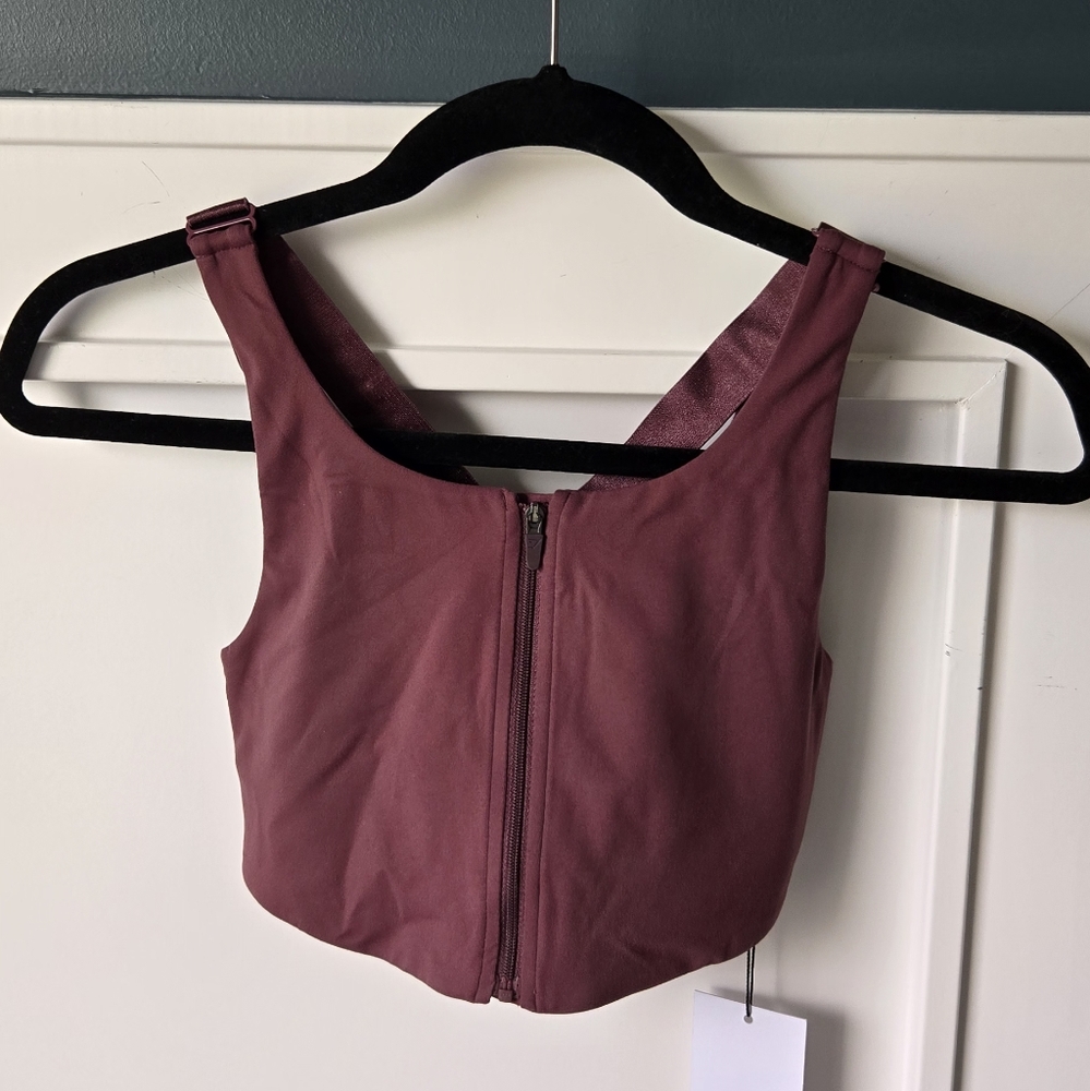 Gymshark Zip Fromt Form Sports Bra In Winter Berry